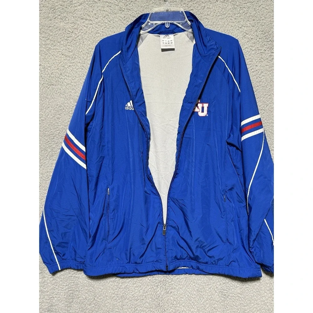 Adidas University Of‎ Kansas Jayhawks Track Jacket Climalite Windbreaker Sz Med